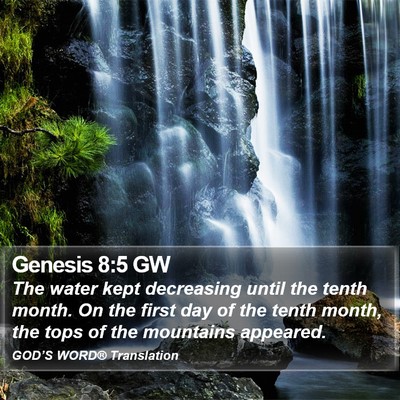 Genesis 8:5 GW Bible Verse Image