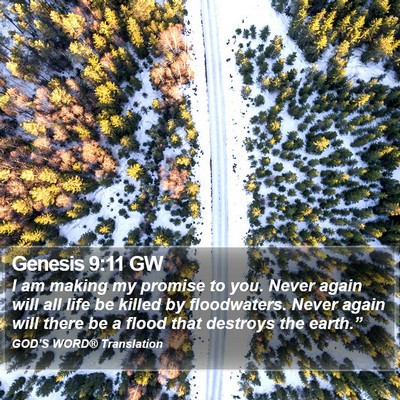 Genesis 9:11 GW Bible Verse Image