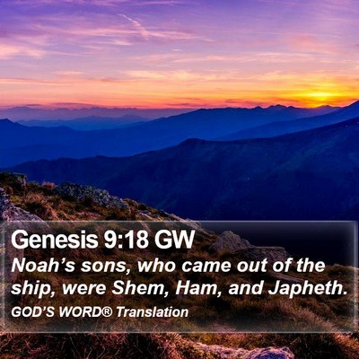 Genesis 9:18 GW Bible Verse Image