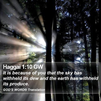 Haggai 1:10 GW Bible Verse Image