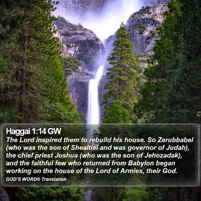 Haggai 1:14 GW Bible Verse Image