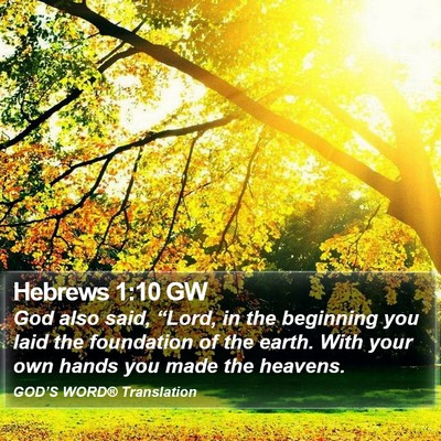 Hebrews 1:10 GW Bible Verse Image