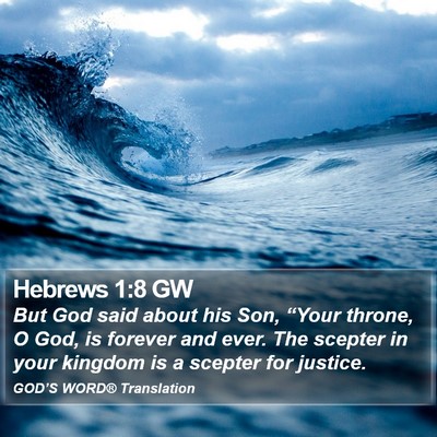Hebrews 1:8 GW Bible Verse Image