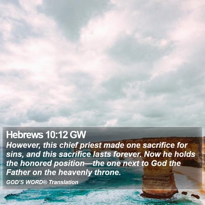 Hebrews 10:12 GW Bible Verse Image