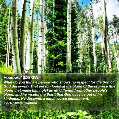 Hebrews 10:29 GW Bible Verse Image