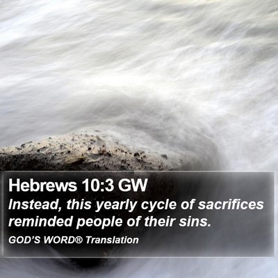 Hebrews 10:3 GW Bible Verse Image
