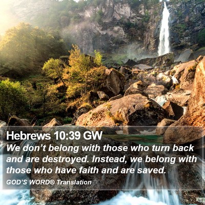 Hebrews 10:39 GW Bible Verse Image