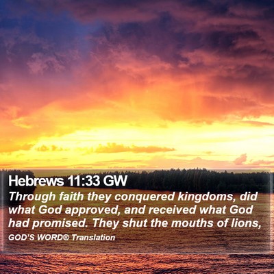 Hebrews 11:33 GW Bible Verse Image