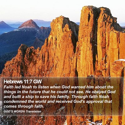 Hebrews 11:7 GW Bible Verse Image