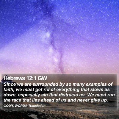 Hebrews 12:1 GW Bible Verse Image