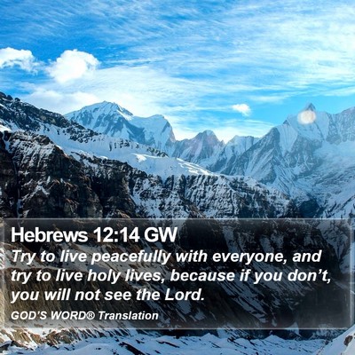 Hebrews 12:14 GW Bible Verse Image