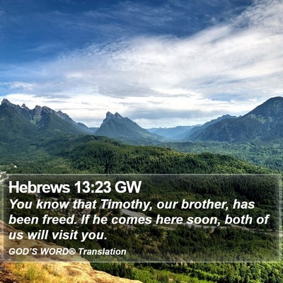 Hebrews 13:23 GW Bible Verse Image