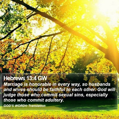 Hebrews 13:4 GW Bible Verse Image