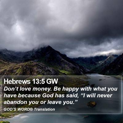 Hebrews 13:5 GW Bible Verse Image