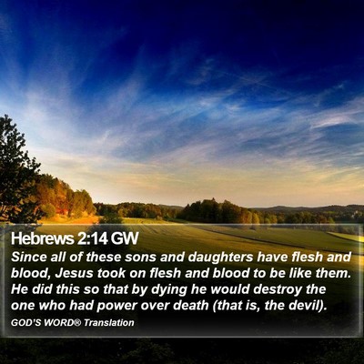 Hebrews 2:14 GW Bible Verse Image