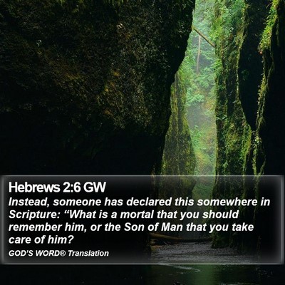 Hebrews 2:6 GW Bible Verse Image