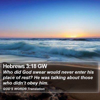 Hebrews 3:18 GW Bible Verse Image
