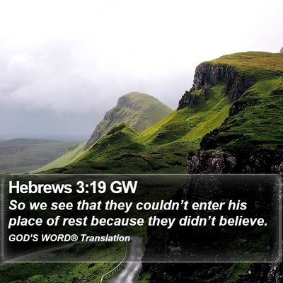 Hebrews 3:19 GW Bible Verse Image