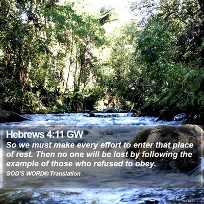 Hebrews 4:11 GW Bible Verse Image