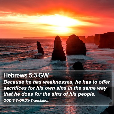 Hebrews 5:3 GW Bible Verse Image