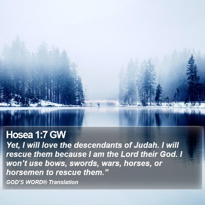 Hosea 1:7 GW Bible Verse Image