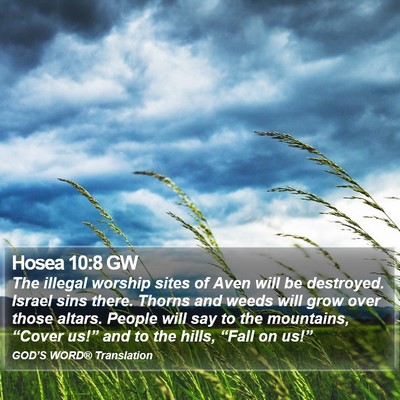 Hosea 10:8 GW Bible Verse Image