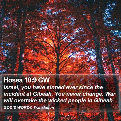 Hosea 10:9 GW Bible Verse Image