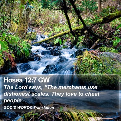 Hosea 12:7 GW Bible Verse Image