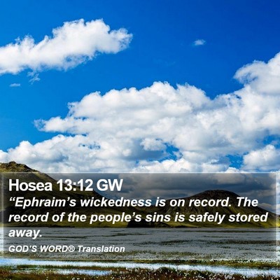 Hosea 13:12 GW Bible Verse Image