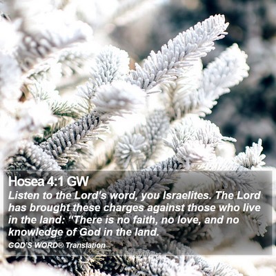 Hosea 4:1 GW Bible Verse Image