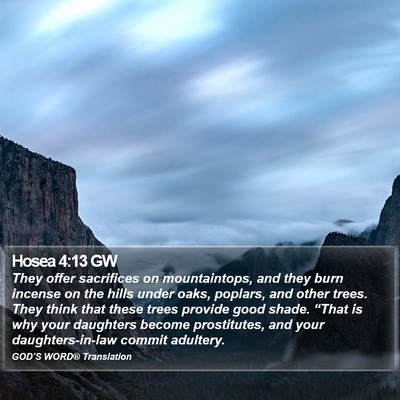 Hosea 4:13 GW Bible Verse Image