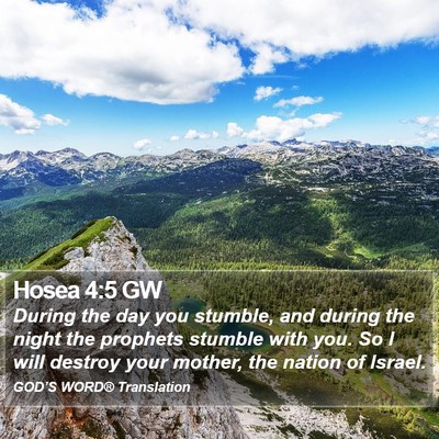 Hosea 4:5 GW Bible Verse Image