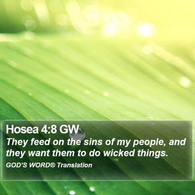 Hosea 4:8 GW Bible Verse Image