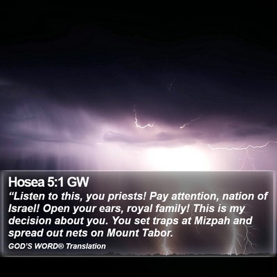 Hosea 5:1 GW Bible Verse Image