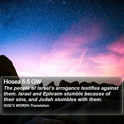 Hosea 5:5 GW Bible Verse Image