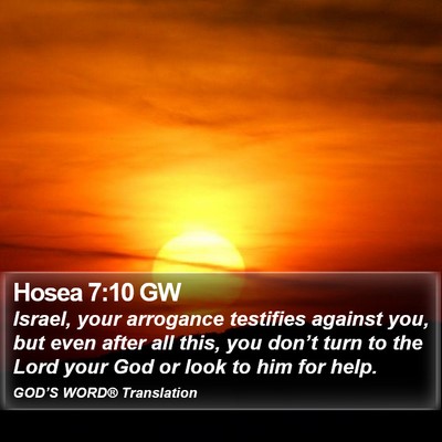 Hosea 7:10 GW Bible Verse Image