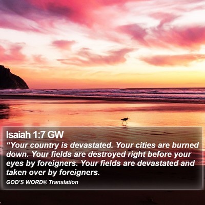 Isaiah 1:7 GW Bible Verse Image