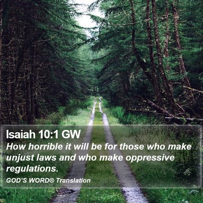 Isaiah 10:1 GW Bible Verse Image