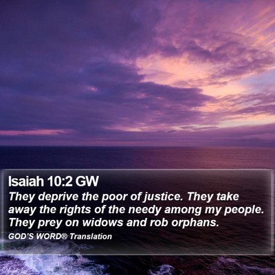 Isaiah 10:2 GW Bible Verse Image