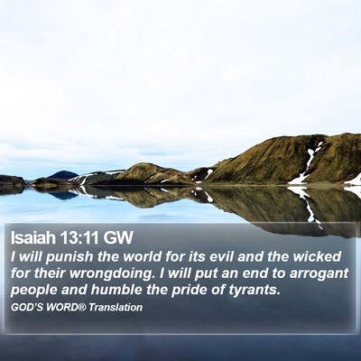 Isaiah 13:11 GW Bible Verse Image