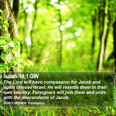 Isaiah 14:1 GW Bible Verse Image