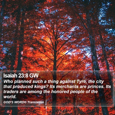 Isaiah 23:8 GW Bible Verse Image