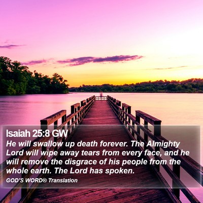Isaiah 25:8 GW Bible Verse Image
