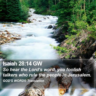 Isaiah 28:14 GW Bible Verse Image