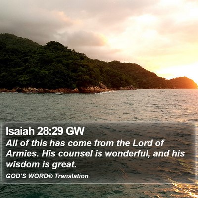 Isaiah 28:29 GW Bible Verse Image