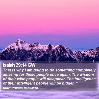Isaiah 29:14 GW Bible Verse Image