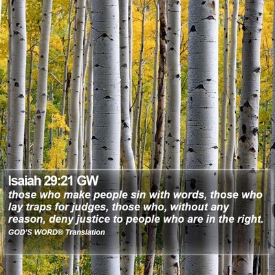 Isaiah 29:21 GW Bible Verse Image