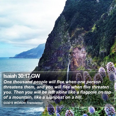 Isaiah 30:17 GW Bible Verse Image