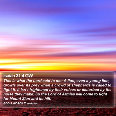 Isaiah 31:4 GW Bible Verse Image
