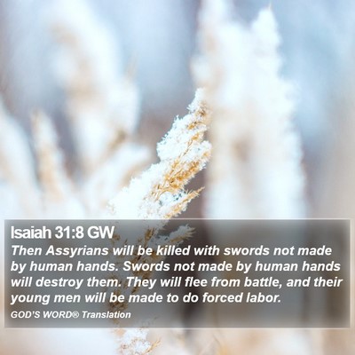 Isaiah 31:8 GW Bible Verse Image
